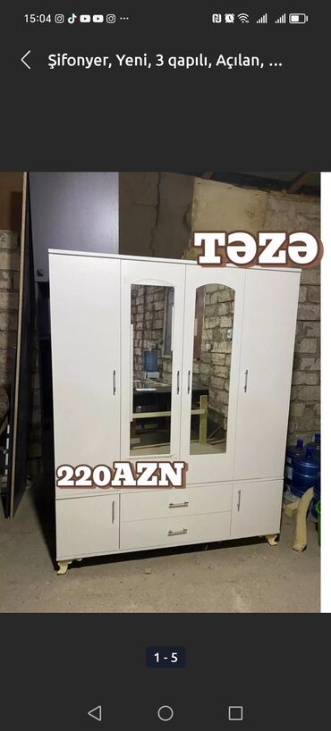 Dolablar: Yeni, Açılan, 4 qapılı Düz dolab, Dolab-asılqan, Azərbaycan — 11