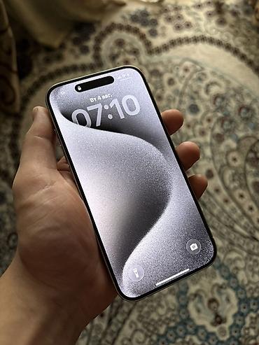 Техника жана электроника: IPhone 15 Pro, Колдонулган, 256 ГБ, Natural Titanium, Коргоочу айнек, 80 % — 2