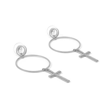 крест серебро: Круглые серьги-подвески в виде креста, висячие серьги для женщин