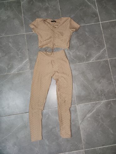 zara kompleti sako i pantalone: S (EU 36), Embroidery, Single-colored, color - Brown