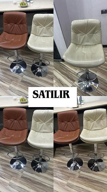 kafe ucun bar: Bar taburetləri – 3 ədəd - Dizayn: arxası yumşaq quilted tikişli — 1