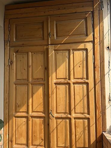 taxta otaq qapıları: Taxta ikiqat qapı dəsti - Material: təbii ağac (şam tonlarında) — 4