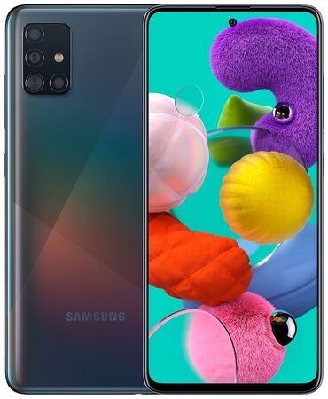 телефонов редми: Samsung Galaxy A51, Б/у, 128 ГБ, цвет - Черный, 2 SIM
