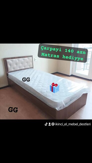 угловая кровать: Sifarişlə və Yeni Çarpayi 140_azn. Ölçü 2m×90sm. Matras 🎁 Rəng seçimi