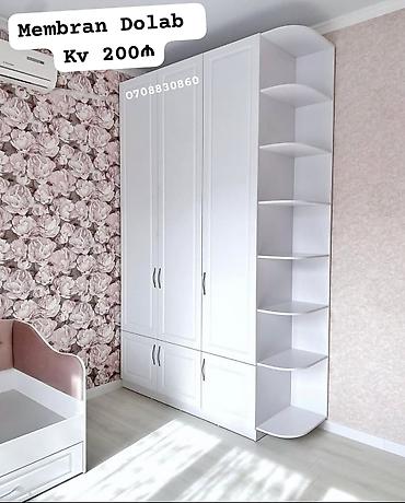 uşaq dolabı: Membran qapılı dolab. Ağ rəngdə, klassik və səliqəli dizayna — 1