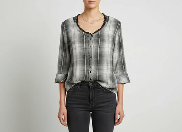 czarne bluzki ze srebrną nitką: Women's blouse, size S