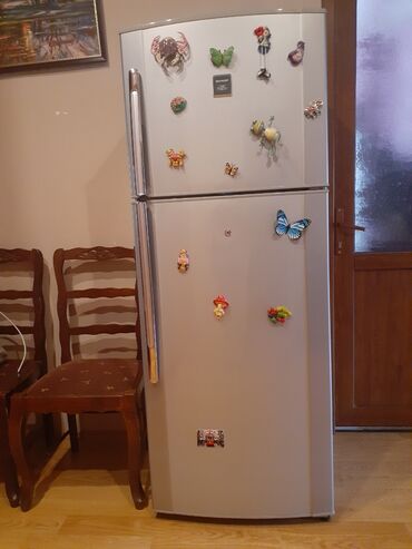 Б/у Холодильник Sharp, Двухкамерный, цвет - Серебристый