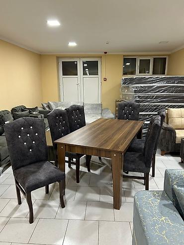 aile: Yeni, Açılmayan, Dördbucaq masa, 6 stul — 1