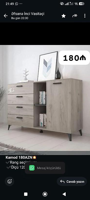 *Kamod 180AZN💥* ✔️Rəng seçimi var ✔️Ölçü 120x80x40 ✔️Material lalafo.az -da *Kamod 180AZN💥* ✔️Rəng seçimi var ✔️Ölçü 120x80x40 ✔️Material