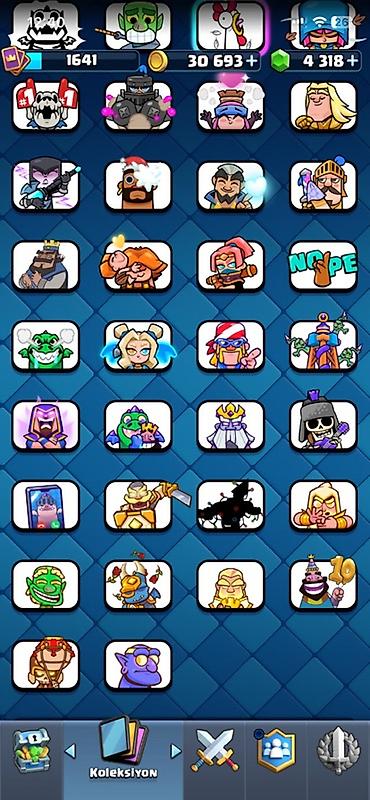 brawl stars 2: Clash Royale hesabı - kupa: 11300 - Taş: 4,318 - Rozetlər: 127/137 — 4