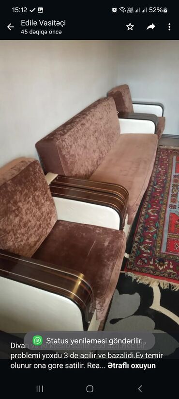 kohne divan kreslo temiri: Угловой диван, 2 кресла