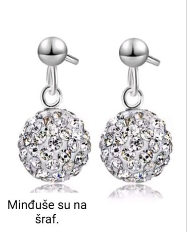 Minđuše: Minđuše na šraf, Materijal: Cirkon — 6