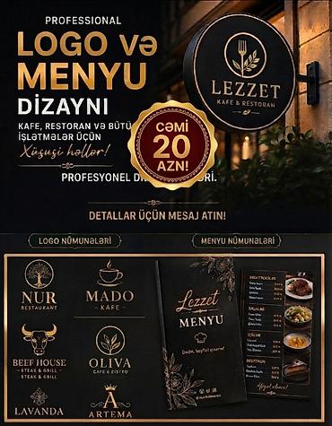 Reklam, çap: Peşəkar logo və menyu dizaynı xidməti - Kafe, restoran və bütün — 1