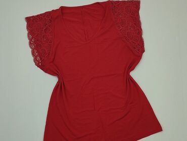 czerwona bluzki damskie krótki rękaw: Blouse, Intimissimi, S (EU 36), condition - Very good