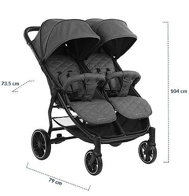 Kolica za bebe: Kikka Boo Happy 2 – kolica za blizance, dark grey Kolica sa dva — 11