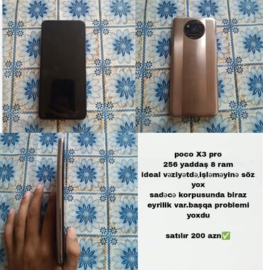 cib telefon: Poco X3 Pro, 256 GB, rəng - Gümüşü, Barmaq izi