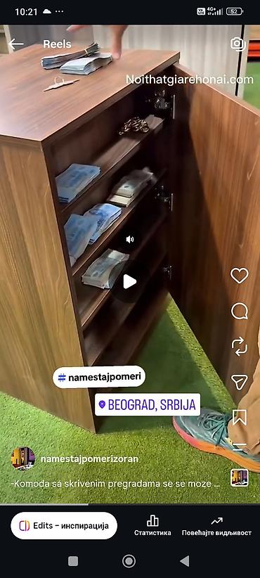 sofe kanabe: -Komoda  sa skrivenim pregradama se se moze izraditi od materijala kao — 2