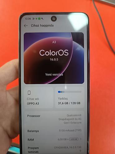 təlefon: Oppo A3, 128 GB, rəng - Qara — 3