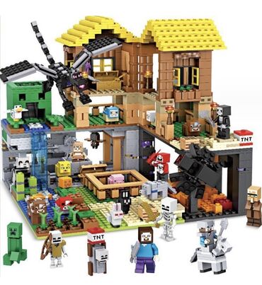 купить лего по низким ценам в бишкеке: Лего Конструктор Майнкрафт Большая Деревня (1415 деталей) 26 героев