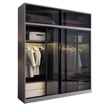 тканевый шкаф для одежды: Купе, Прямой шкаф, Гардеробный шкаф