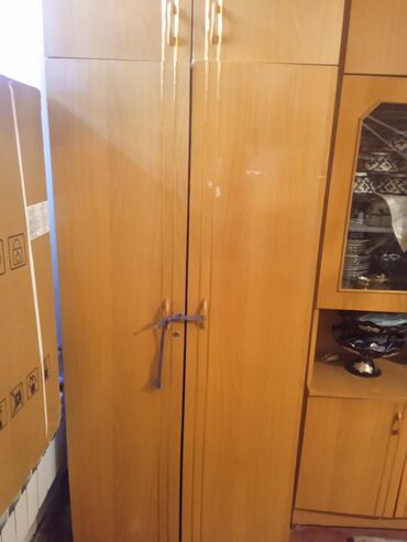 жыгач кесе: Зал үчүн гарнитур, Шкаф, ДСП, түсү - Күрөң