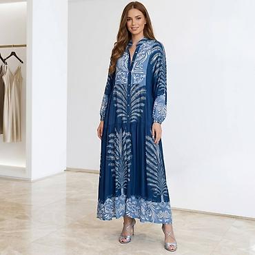 Haljine: Maksija haljina sa printom – boho elegancija - Kroj: duga, široka — 2