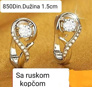 Posrebrene minđuše sa rusk​om kopčom od hirurskog čelika sa žigom S925