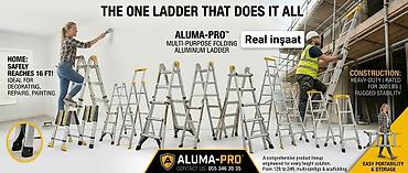 ALUMA-PRO çoxməqsədli qatlanan alüminium nərdivan Xüsusiyyətlər: - lalafo.az -da ALUMA-PRO çoxməqsədli qatlanan alüminium nərdivan Xüsusiyyətlər: -