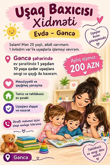bag evlerinde is: Dayə, Öz evində, 25 yaş — 1