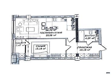 Продажа квартир: 1 комната, 57 м², БГУ 20 этаж — 4