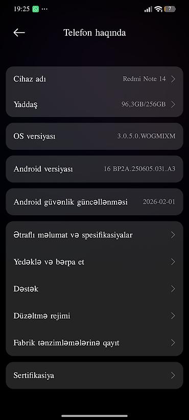 samsung galaxy tab a7 lite: Redmi Note 14, 256 GB, rəng - Ağ, Sənədlərlə, Sensor, Barmaq izi — 6