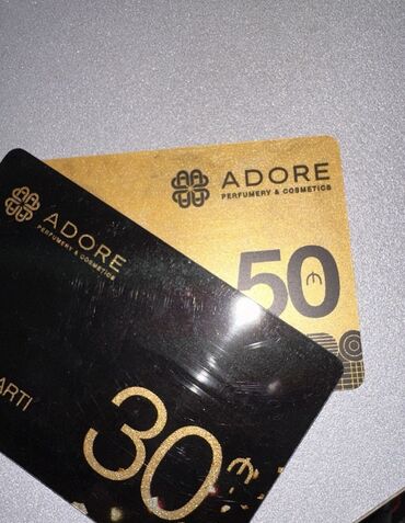 Digər kosmetika: Adore hədiyyə kartları satılır 50 Azn-lik hədiyyə kartı - 40 azn 30