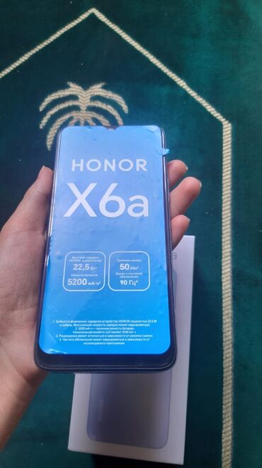 telefonlar goranboy: Honor X6a, 128 GB, rəng - Mavi, Düyməli, Sensor, Barmaq izi