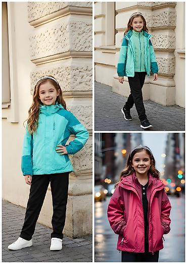 Верхняя одежда: Детская трехслойная куртка-комбинатор для межсезонья - 2-в-1: верхняя — 4