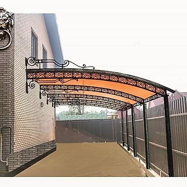 Навесы: Навес, Арочный, Металл, Поликарбонат, Установка — 14