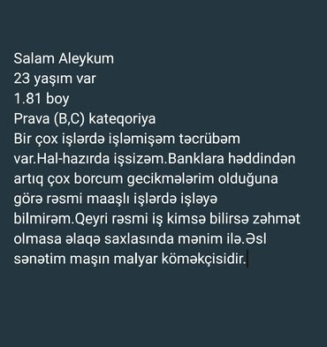 Təhsil, elm: Nə iş olarsa yani işləməyə hazıram