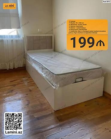 Çarpayı – Kod: 5812 - Ölçü: 90 × 200 sm - Mexanizm: Açılandır, bazalı