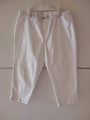 sjajne pantalone: L (EU 40), Cotton, color - White, Single-colored