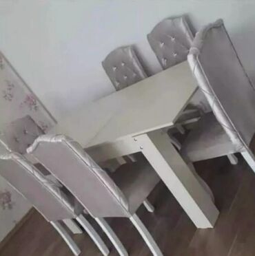 işlenmiş stol stullar: Qonaq otağı üçün, İşlənmiş, Açılmayan, Kvadrat masa, 4 stul, Azərbaycan