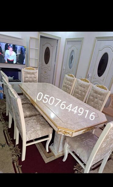 Masa və oturacaq dəstləri: Qonaq otağı üçün, Yeni, Açılmayan, Dördbucaq masa, 6 stul -da lalafo.az — 26 Masa və oturacaq dəstləri: Qonaq otağı üçün, Yeni, Açılmayan, Dördbucaq masa, 6 stul — 26