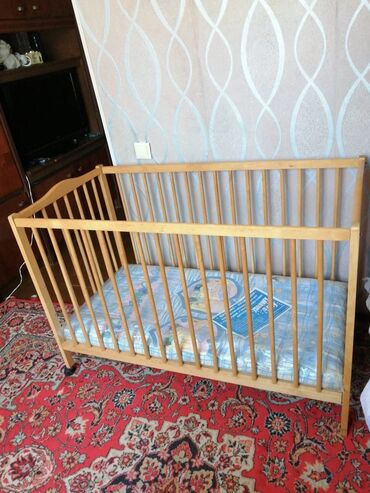 taxta ikinci el: Для девочки и мальчика, Б/у, Колыбель, С матрасом