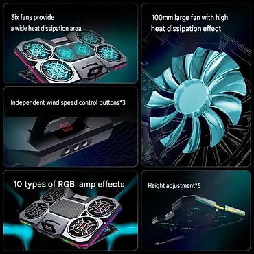 ventilator tap az: M-LID H5 RGB Laptop Soyuducu Stend | 6 Fan | 3 Sürət | 2000 RPM M-LID — 3