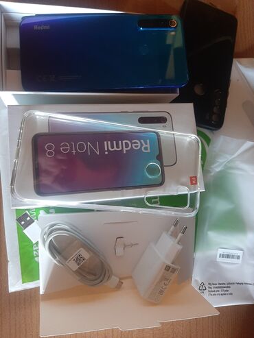 naxcivan ev telefon nomreleri: Xiaomi Redmi Note 8, 64 ГБ, цвет - Синий, 
 Сенсорный, Отпечаток пальца, Две SIM карты