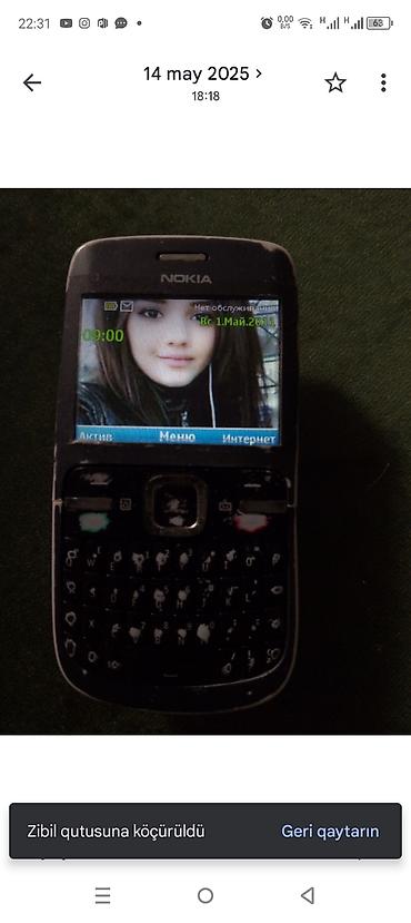 nokia 61: Nokia C3, < 2 GB Memory Capacity, rəng - Qızılı, Düyməli — 2