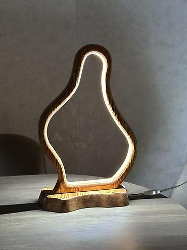 salon işığı: Ağacdan dekorativ LED masa lampası - Material: təbii ağac (müxtəlif — 4