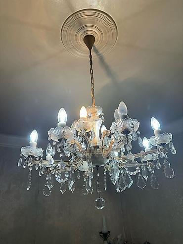 İşıqlandırma: Çılçıraq, 10 və daha çox lampa, Şüşə — 2