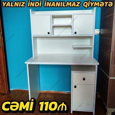 qız üçün mebel: Oğlan və qız üçün, Yeni, Siyirməli, Yazı masası, Stullsuz