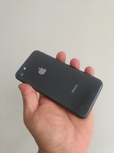 IPhone 8, Б/у, 64 ГБ, Черный, Защитное стекло, Чехол, Кабель, 100 %