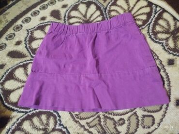 детская рубашка под запонки: Uşaq geyim dəsti - Bənövşəyi qısa ətək: elastik bel, iki kəsimli