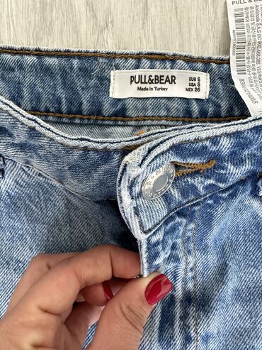 вешалка в прихожую с полкой: Джинсы Pull and Bear, XS (EU 34), S (EU 36), цвет - Синий